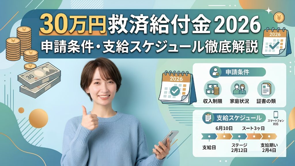 30万円救済給付金2026｜申請条件・支給スケジュール徹底解説