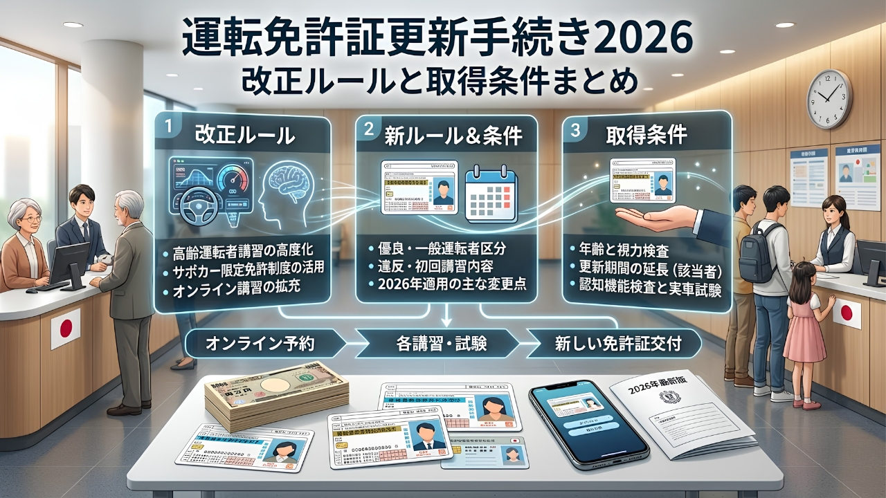 運転免許証更新手続き2026｜改正ルールと取得条件まとめ